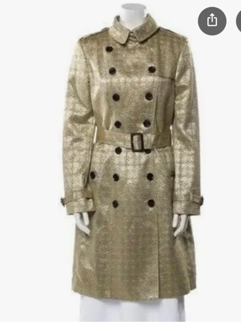 Burberry Women’s Light Beige Plaid Trench Coat - Picture 5 of 8